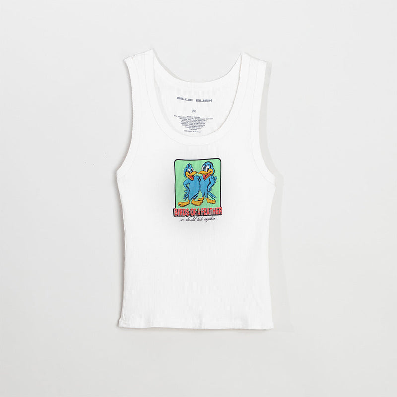 BIRDS OF A FEATHER WHITE TANK