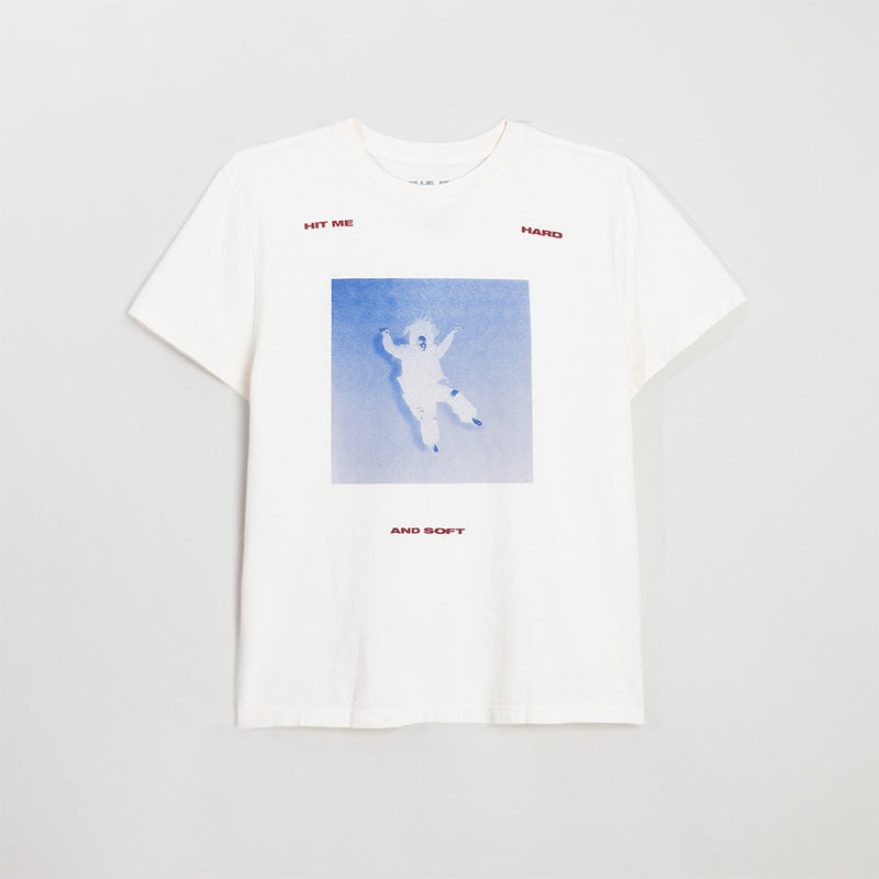 Falling Scatter Text T-shirt Blanc