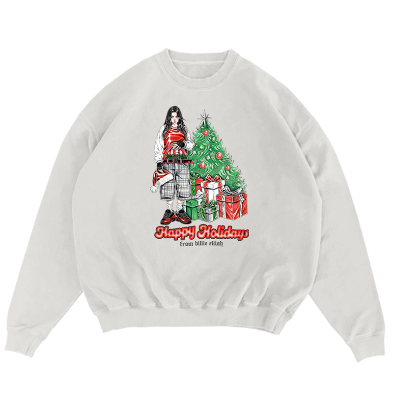 HAPPY HOLIDAYS CREWNECK BLANC