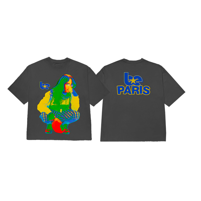 COLOR POP PARIS WASHED BLACK T-SHIRT