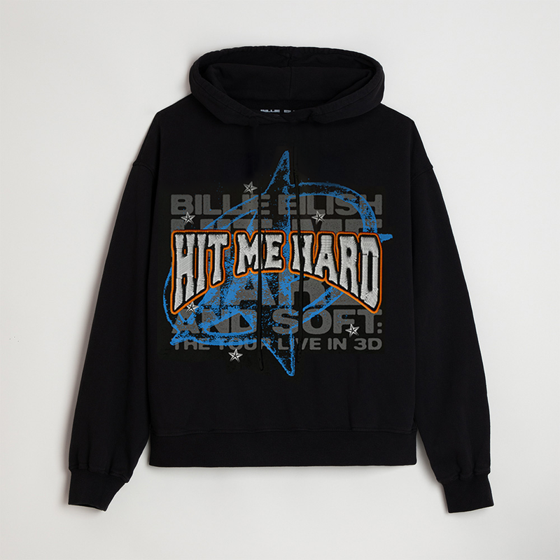 Hit Me Hard Embroidered Star Hoodie