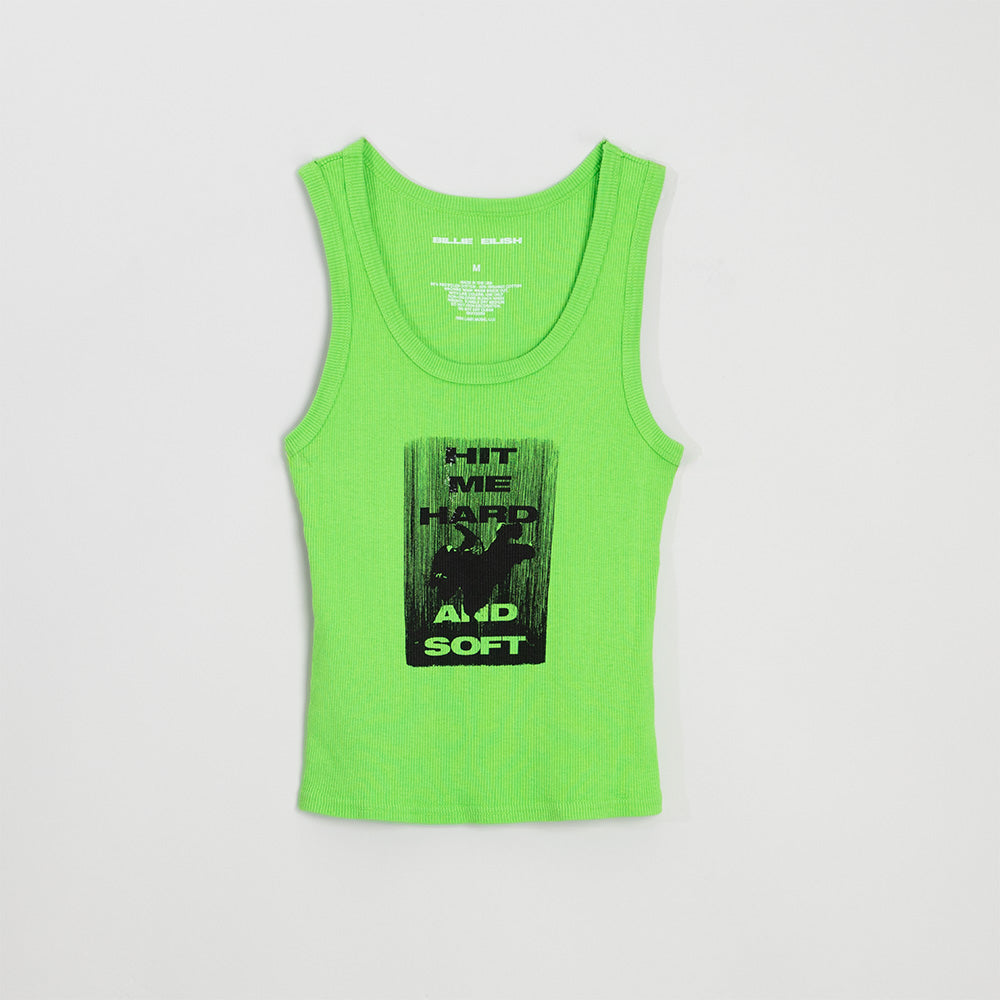 HIT ME HARD AND SOFT crop tank vert