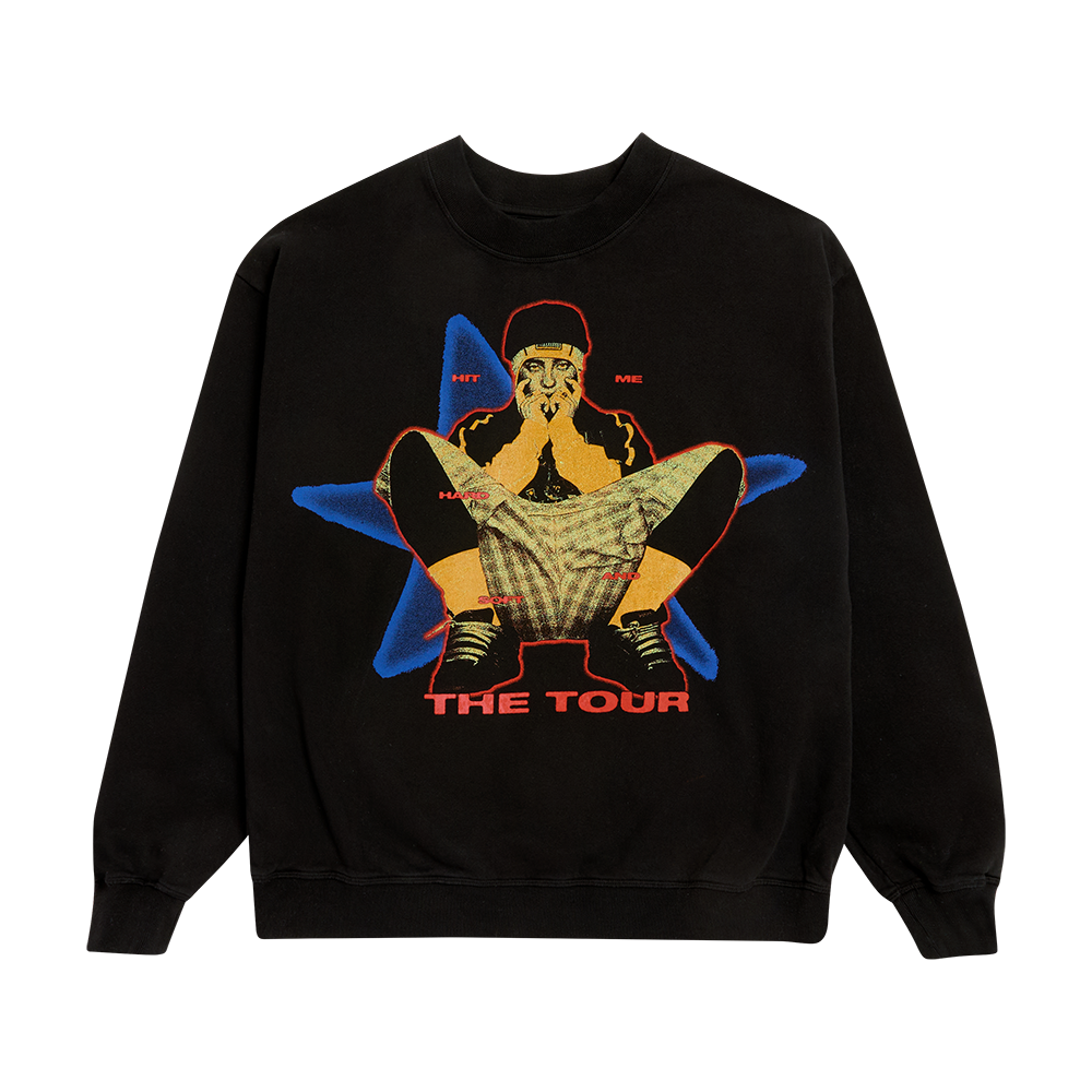 HIT ME HARD AND SOFT: THE TOUR Crewneck Black Sweatshirt