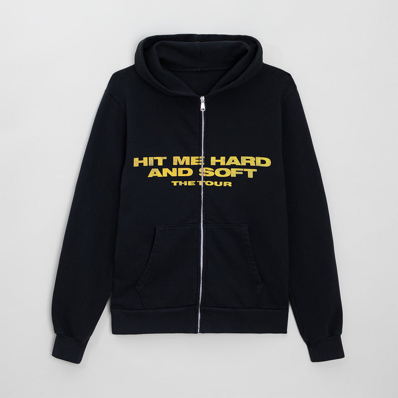 HIT ME HARD AND SOFT Live in 3D Hands Black Zip Hoodie