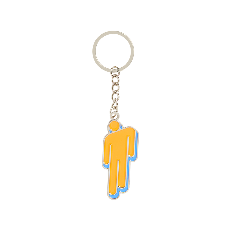 Orange Blohsh Metal Keychain