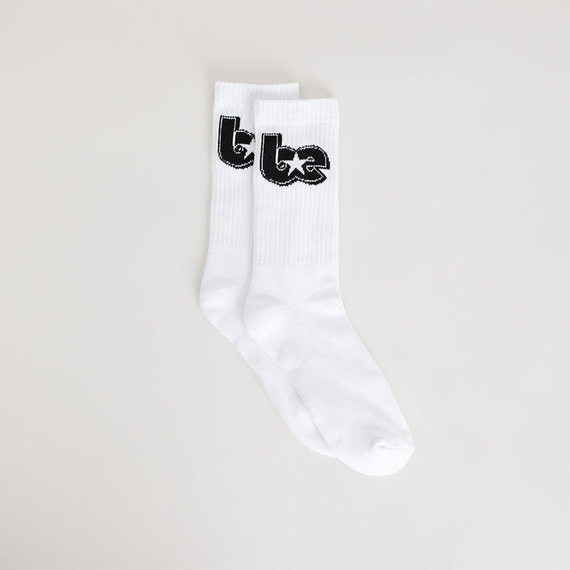 BE Star White Crew Socks